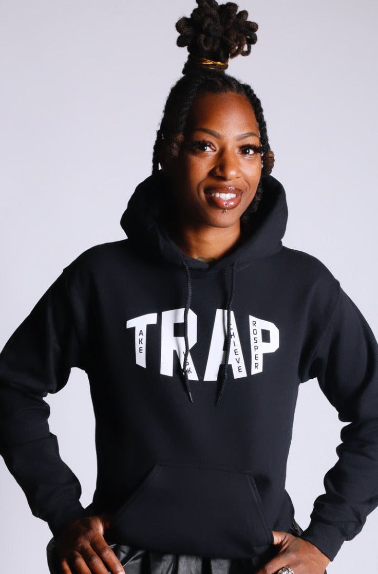 CLASSIC TRAP HOODIE (BLACK/WHITE)