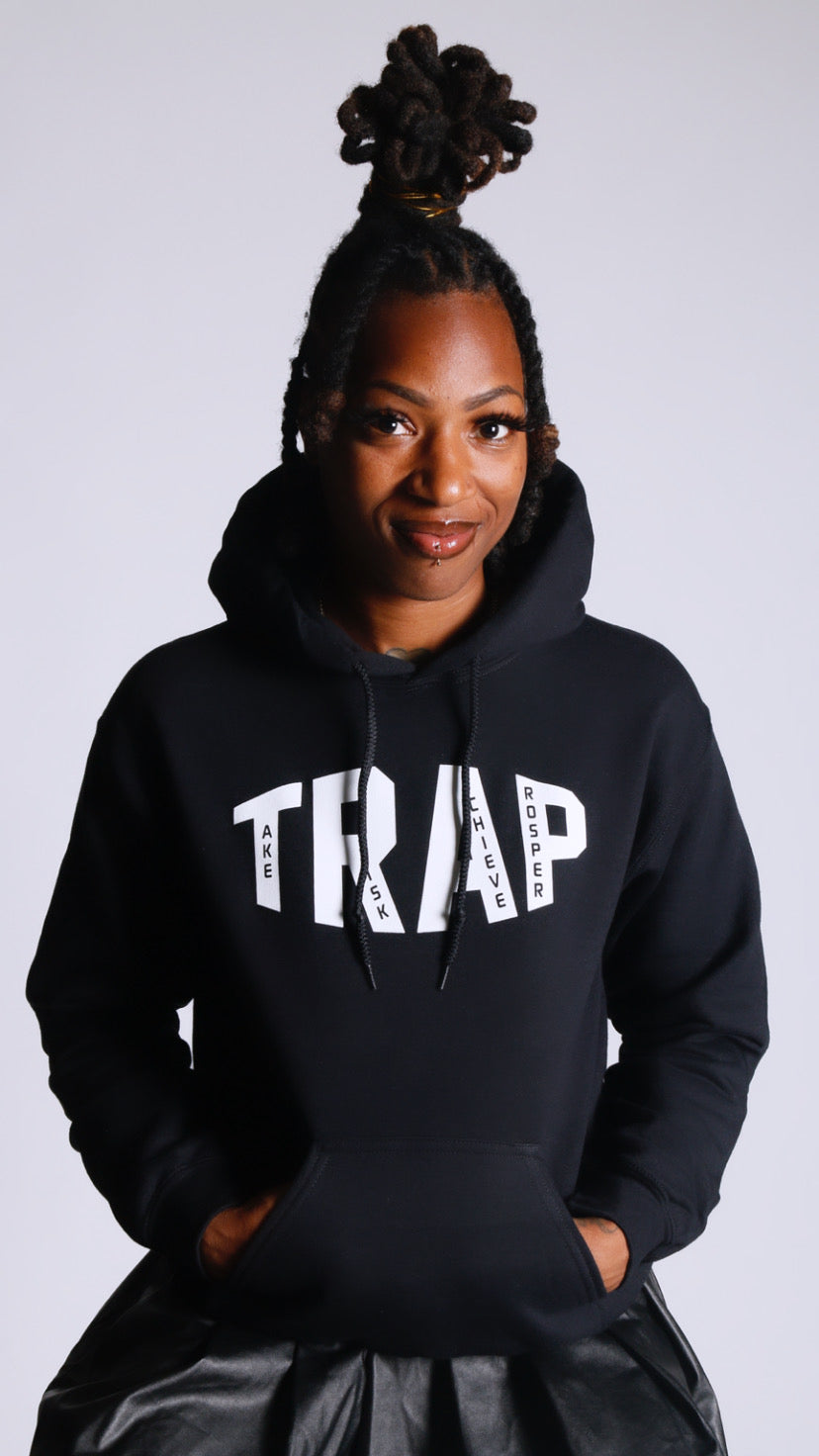 CLASSIC TRAP HOODIE (BLACK/WHITE)